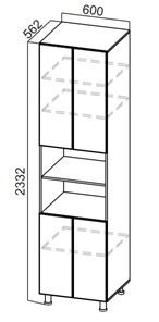 Шкаф-пенал распашной Стайл, П600(2332), МДФ в Норильске