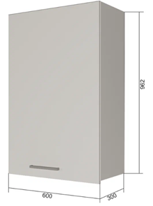 Шкаф кухонный ВС9 60, Сатин/Белый в Норильске