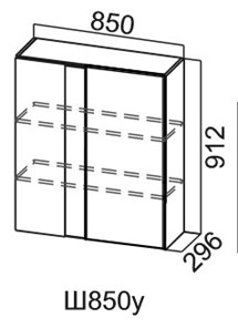 Кухонный навесной шкаф Модус, Ш850у/912, цемент светлый в Норильске