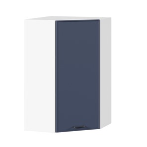 Угловой настенный шкаф высокий Индиго ЛД 298.620.000.117, Белый/Тёмно-синий в Норильске