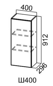 Кухонный навесной шкаф Модус, Ш400/912, галифакс в Норильске
