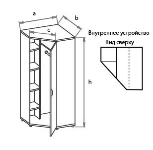 Угловой шкаф для одежды Моно-Люкс G5Q05 в Красноярске - изображение 1