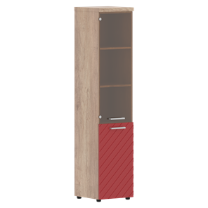 Шкаф TORR LUX TLHC 42.2 R колонка комбинированная с топом 435х452х1958 Дуб Каньон/ Красный в Красноярске