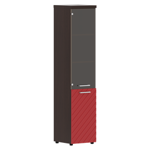 Шкаф TORR LUX TLHC 42.2 R колонка комбинированная с топом 435х452х1958 Венге/ Красный в Красноярске