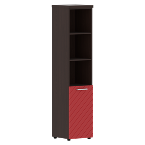 Шкаф TORR LUX TLHC 42.5 R колонка с глухой малой дверью и топом 435х452х1958 Венге/ Красный в Красноярске