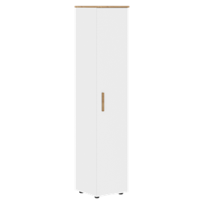 Высокий шкаф колонна с глухой дверью FORTA Белый-Дуб Гамильтон  FHC 40.1 (L/R) (399х404х1965) в Красноярске