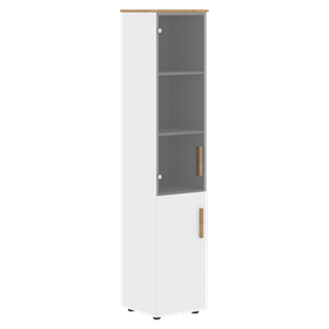 Шкаф колонна высокий с глухой дверью FORTA Белый-Дуб Гамильтон  FHC 40.2 (L/R) (399х404х1965) в Красноярске