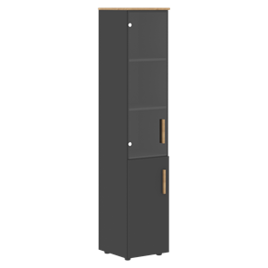 Высокий шкаф с глухой дверью колонна FORTA Графит-Дуб Гамильтон  FHC 40.2 (L/R) (399х404х1965) в Красноярске