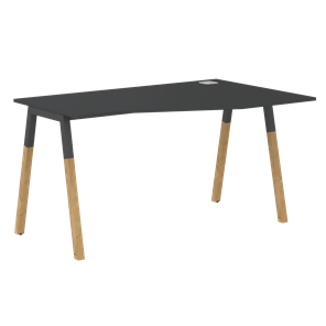 Письменный стол правый FORTA Черный Графит-Черный Графит-Бук FCT 1367 (R) (1380х900(670)х733) в Красноярске