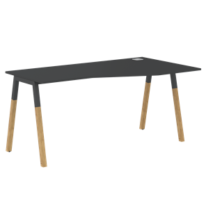 Письменный стол правый FORTA Черный Графит-Черный Графит-Бук FCT 1567  (R) (1580х900(670)х733) в Красноярске