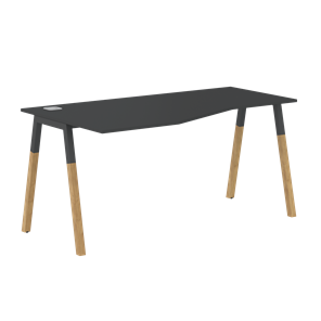 Письменный стол левый FORTA Черный Графит-Черный Графит-Бук FCT 1567  (L) (1580х900(670)х733) в Норильске