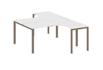 Офисный стол на металлокаркасе Metal System БП.РАС-СА-2.4 Белый/Мокко в Норильске