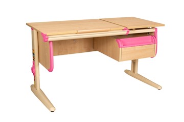 Детский стол-трансформер 1/75-40 (СУТ.25) + Tumba 1 Бежевый/Бежевый/Розовый в Норильске