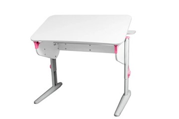 Детский стол-трансформер 5/100 (СУТ.46) + Polka_z 5/500 (2 шт) Рамух белый/серый/розовый в Норильске