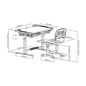 Растущий стол и стул Littonia Grey FUNDESK (c лампой и подставкой) в Норильске - предосмотр 8