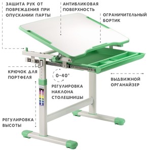 Растущая парта SET Holto-2 зеленый в Красноярске - предосмотр 6