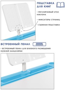 Растущий стул и растущая парта SET HOLTO-17А, голубой в Красноярске - предосмотр 6