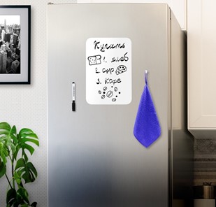 Магнитно-маркерная доска на холодильник BRAUBERG, 30х21 см с маркером, магнитом и салфеткой в Норильске - предосмотр 2