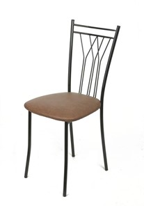 Кухонный стул Премьер СРП-097 Эмаль черная, экотекс коричневый в Норильске